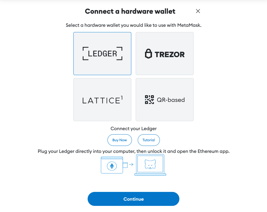 Choose hd wallet ledger